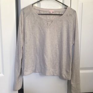 Ivory Lace Accent Crop Sweater Victoria’s Secret